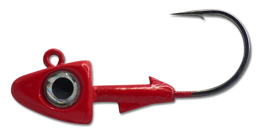 Big Hammer Lead Heads 1 oz--Red (for 5 1/2" swimbaits) 2 Pack