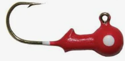 Jig Head 1/8th Ounce Red with White Eye (5 pack)