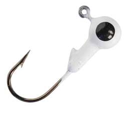 Jig Head 1/8th Ounce White with Black Eye (5 pack)