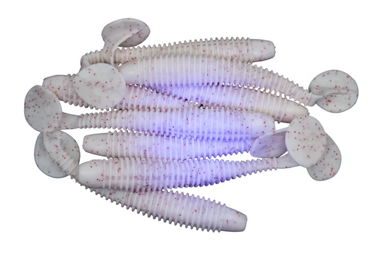 Battlestar 5" Rib Bait UV White/Red Flake 8pcs