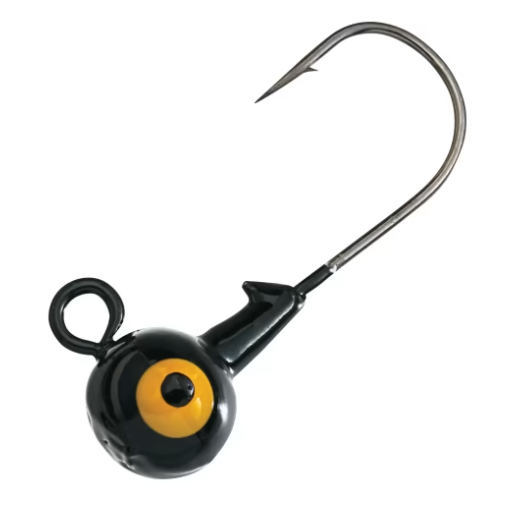 Jig Head 1/8th ounce Black with Yellow Eyes (10 ct)