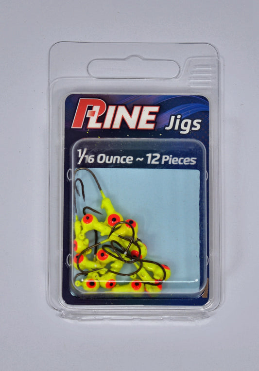 Jig Head 1/16th Ounce Yellow With Red/Black Eye