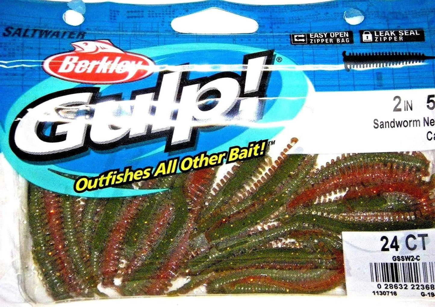 Berkley Gulp! 2" CAMO Sandworm 24ct