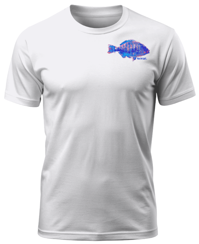 T-Shirt Barred Surfperch White/Blue/Red