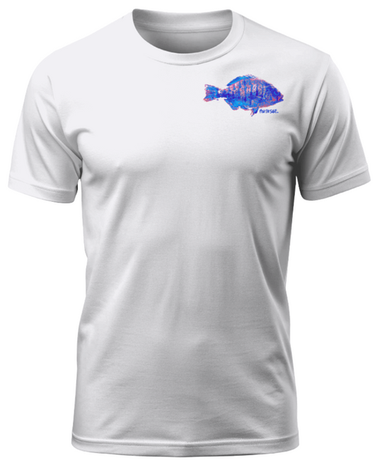 T-Shirt Barred Surfperch White/Blue/Red
