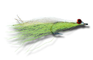 Chartreuse and White Clauser Fly, Size #2