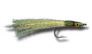 Olive and White Surf Candy Fly, Size #2