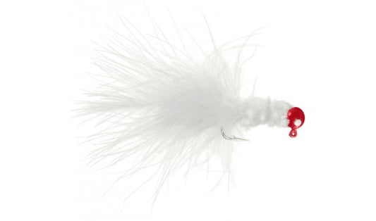 Tiny Tott 1/8th Ounce Bonito Jig White with Red Head (3ct)