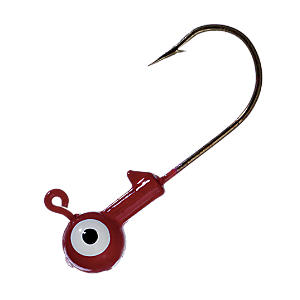 Jig Head 1/16th ounce Red with White/Black Eye (10 ct)